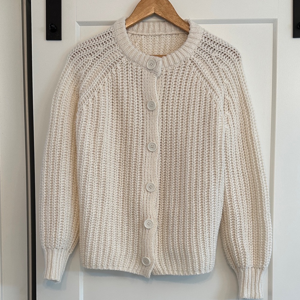 Amazon Cream Button-Up Cardigan